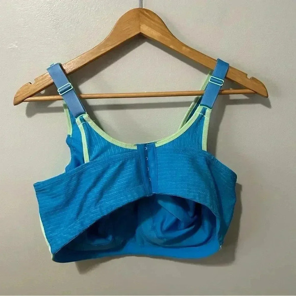 Glamorise Custom Control Wire-free Sports Bra - Blue/Green 42DD - Picture 6 of 6